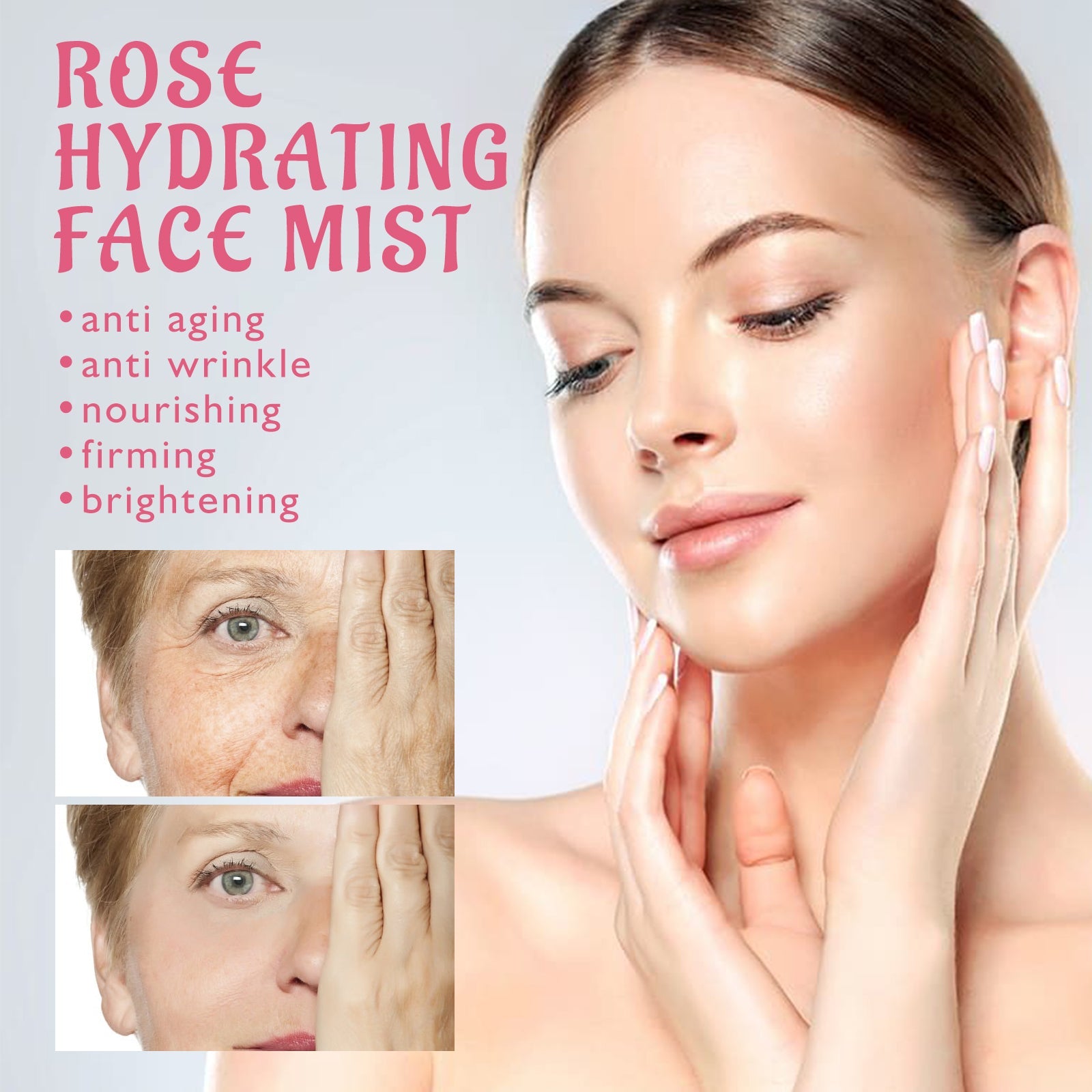 Rose Face Toner Hydrating Oil Control Brightening Skin Care
