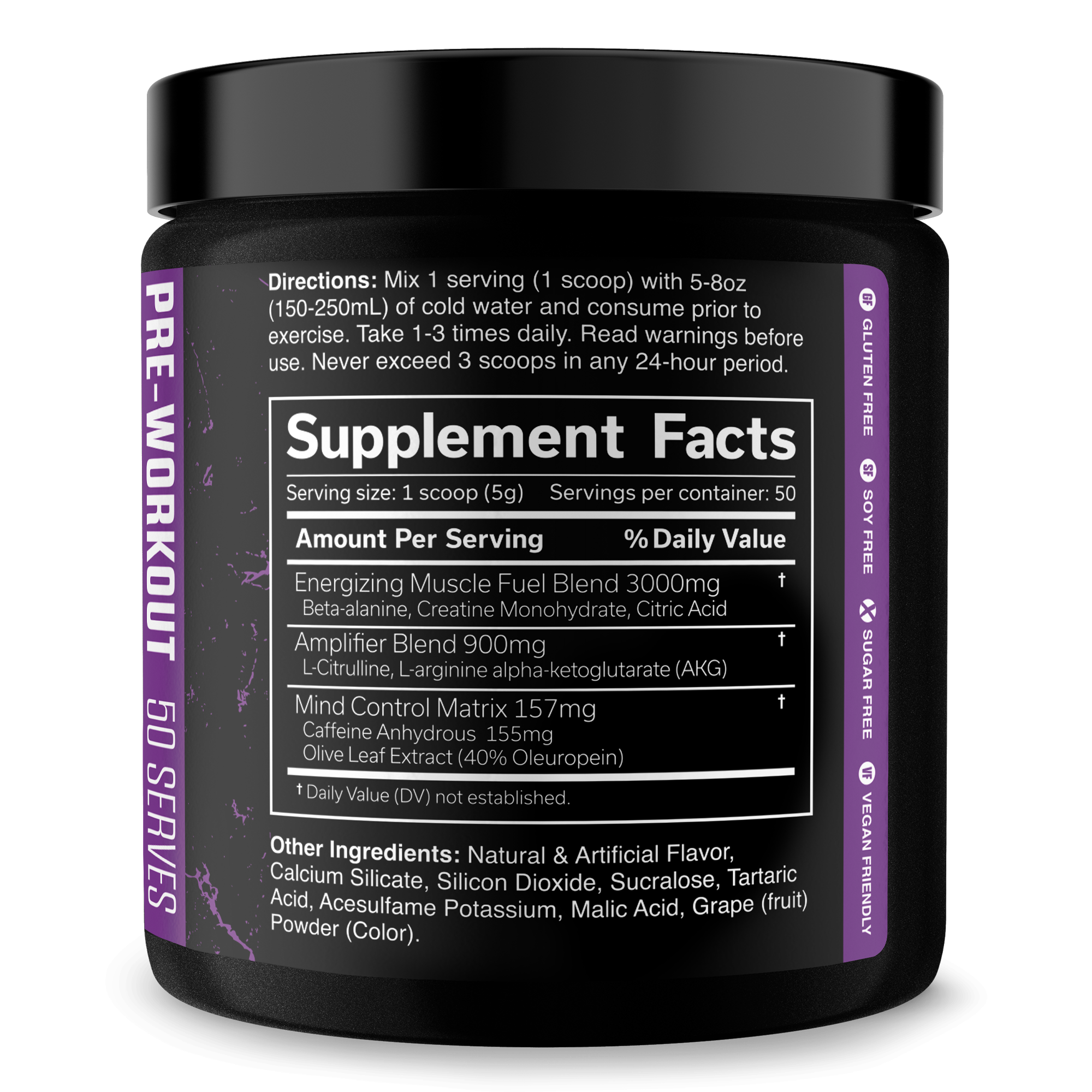 Pre-Workout Energy Focus Performance Supplement
