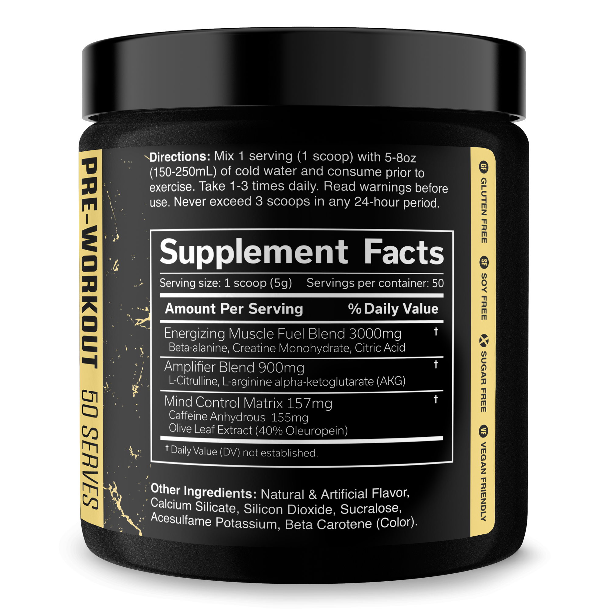 Pre-Workout Energy Focus Performance Supplement