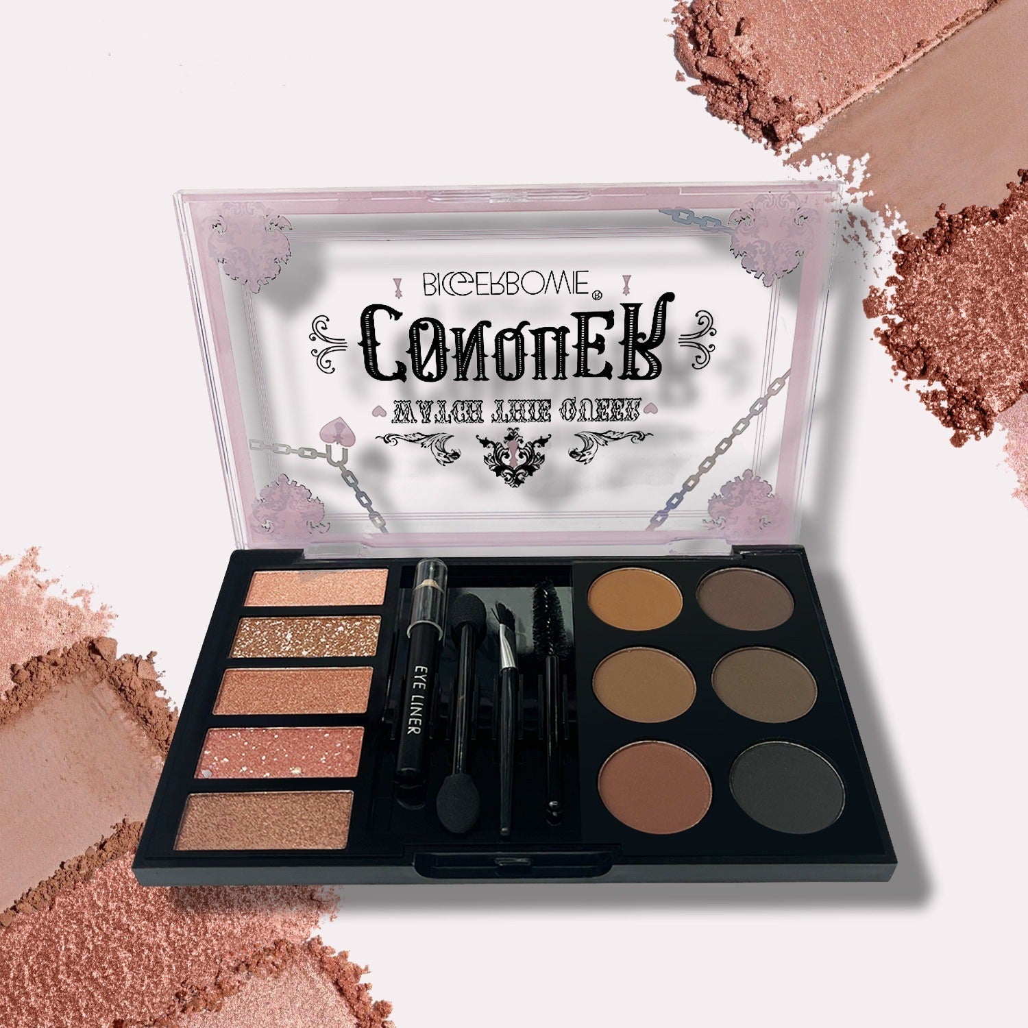 Eyeshadow Eyebrow Powder Cream Makeup Palette with Tools