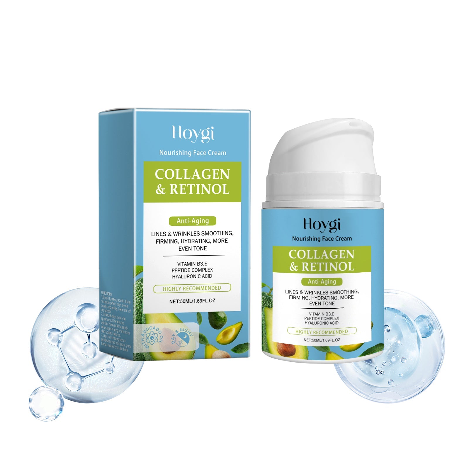 Collagen Facial Moisturizer Hydrating Cream for Softer Looking Skin