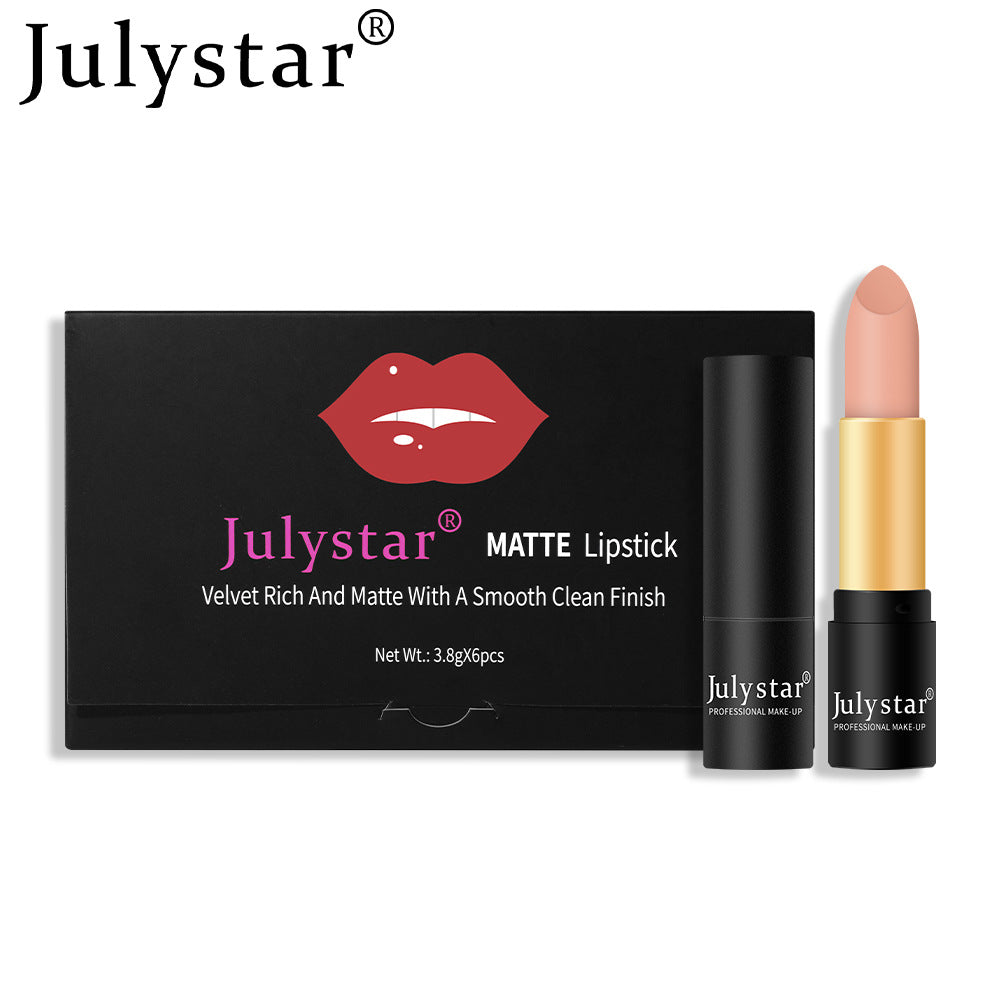 Matte Lipstick Six Color Set Long-Lasting Non-Transfer Formula