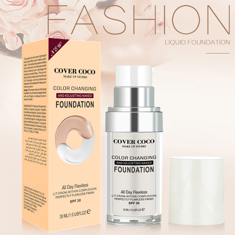 Color Changing Liquid Foundation Brightening BB Cream Concealer Makeup