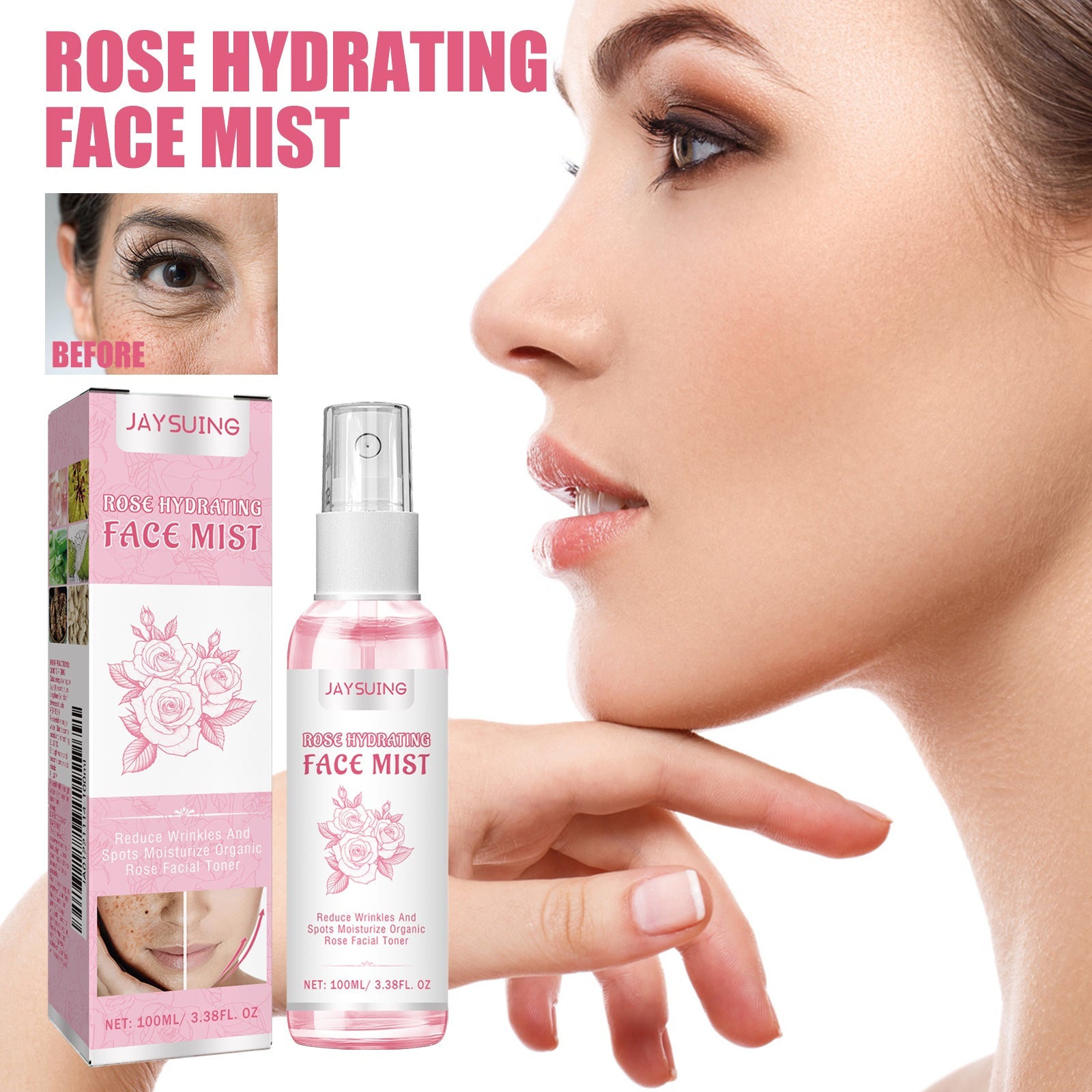 Rose Face Toner Hydrating Oil Control Brightening Skin Care