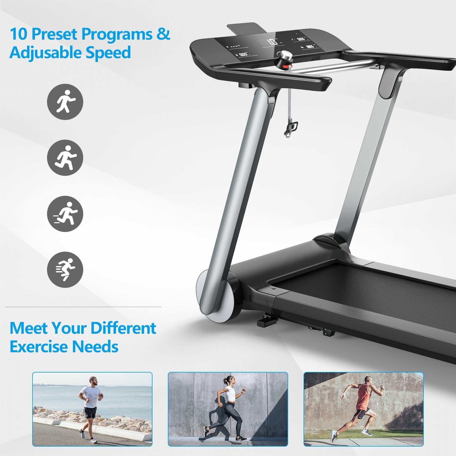 Italian Designed Folding Treadmill with Heart Rate Monitoring