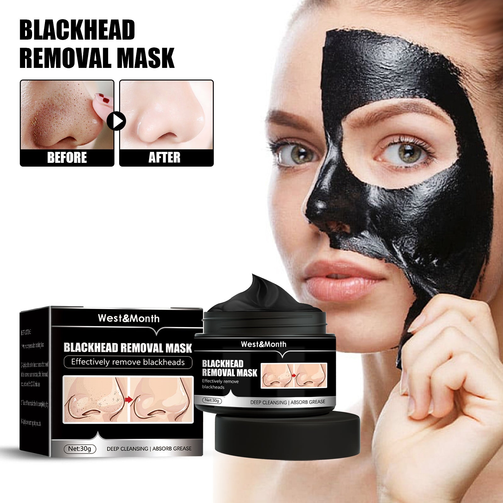 Activated Charcoal Peel-Off Blackhead Removal Face Mask Treatment