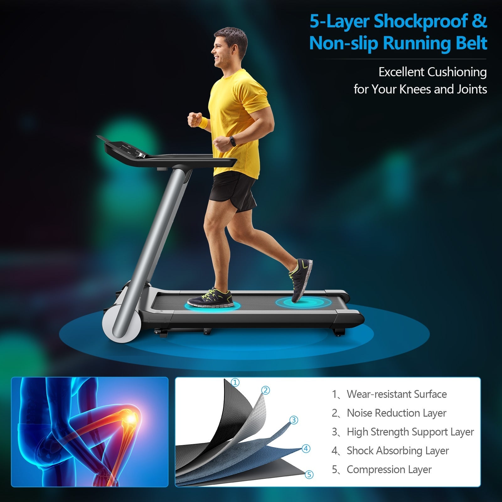 Italian Designed Folding Treadmill with Heart Rate Monitoring