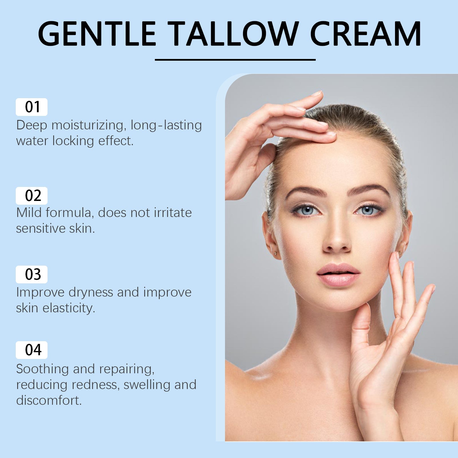 Grass-Fed Tallow Facial Moisturizer for Deep Skin Hydration Daily