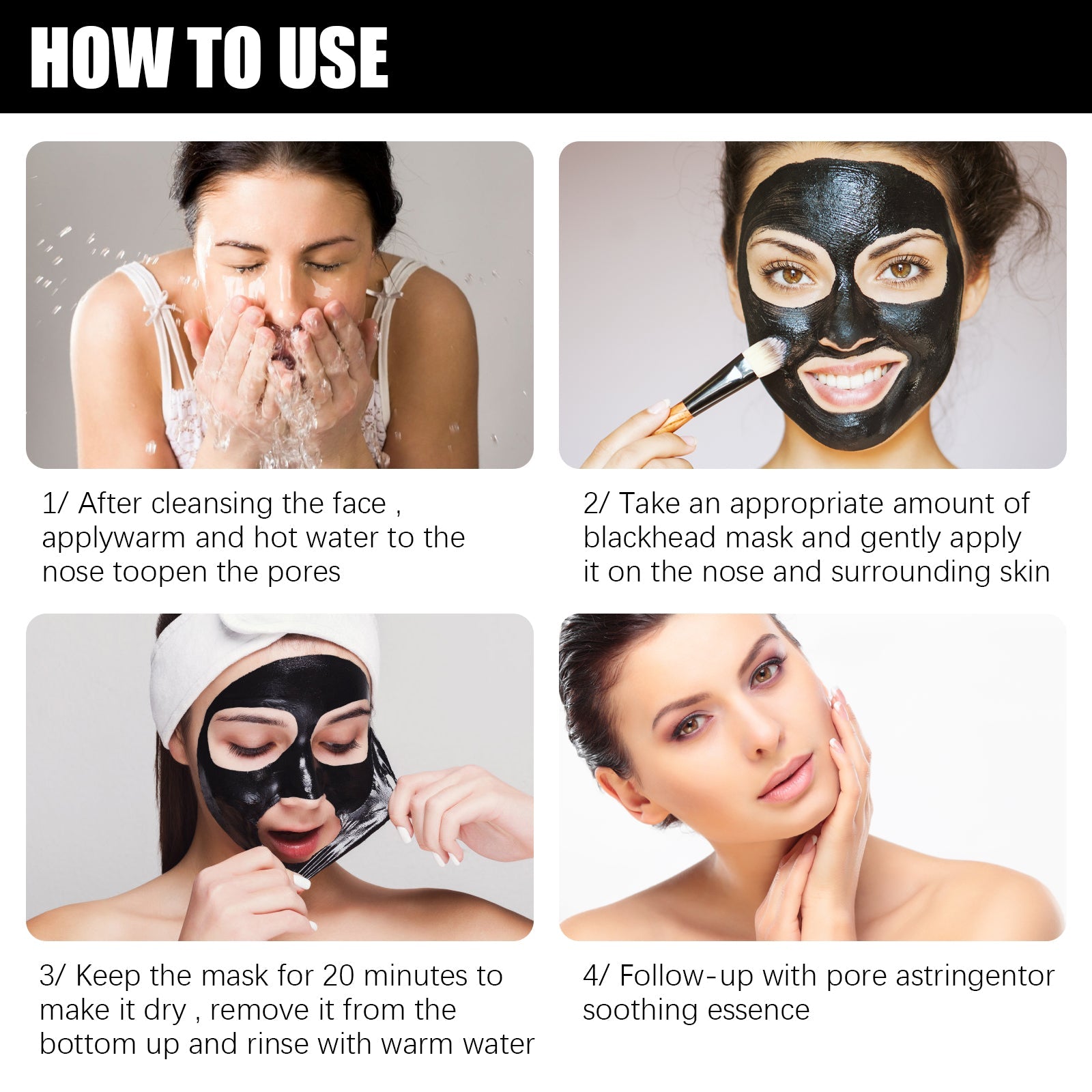 Activated Charcoal Peel-Off Blackhead Removal Face Mask Treatment