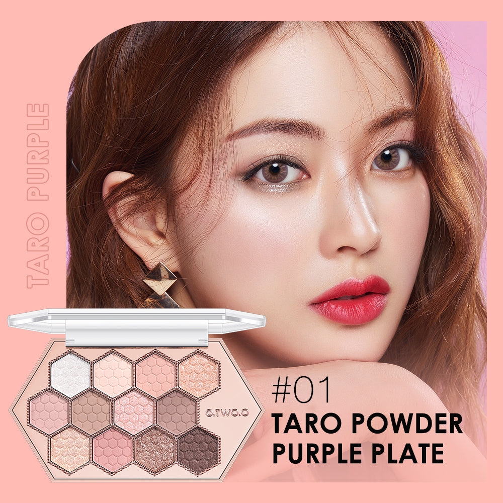 12-Color Eyeshadow Palette with Natural Shimmer Shades