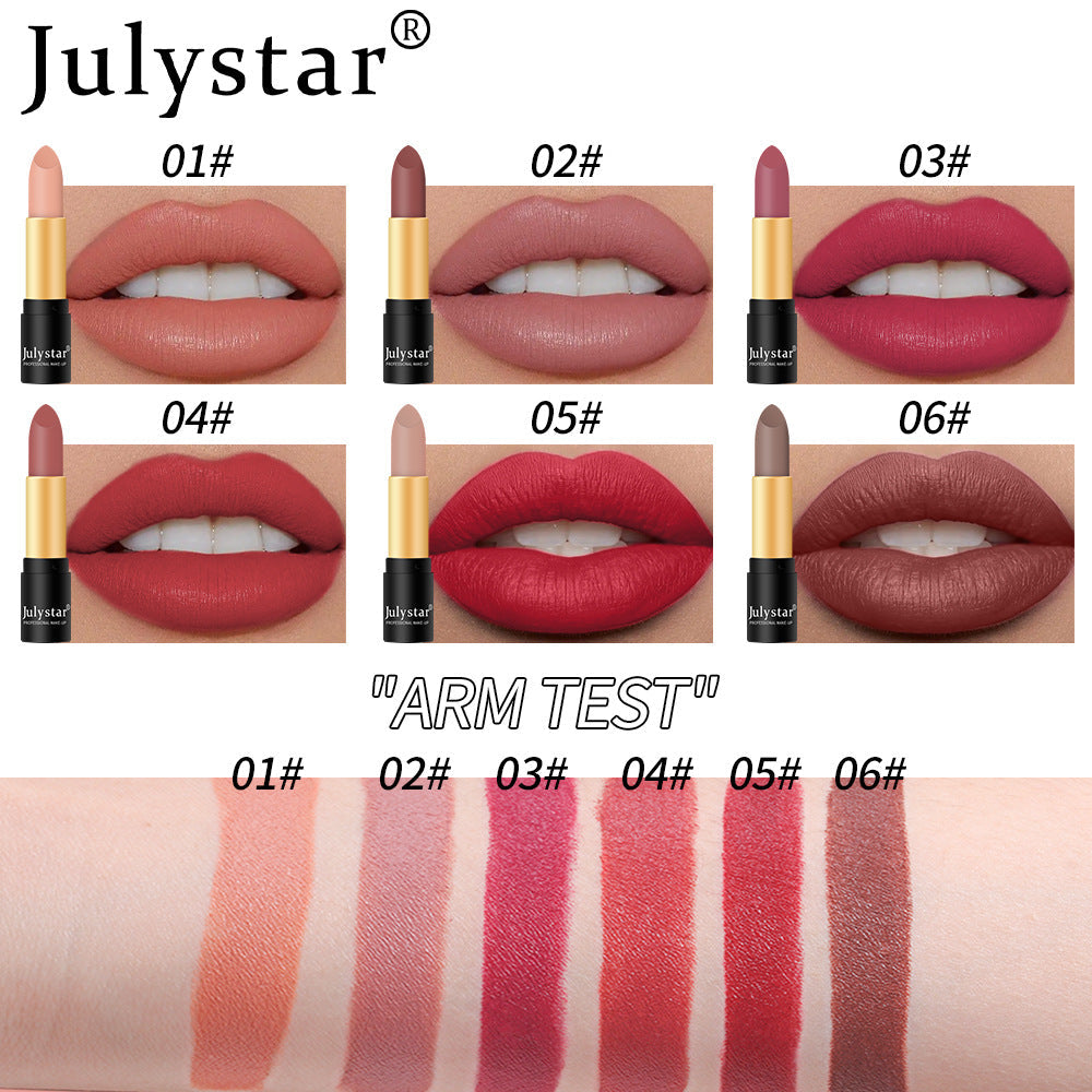 Matte Lipstick Six Color Set Long-Lasting Non-Transfer Formula