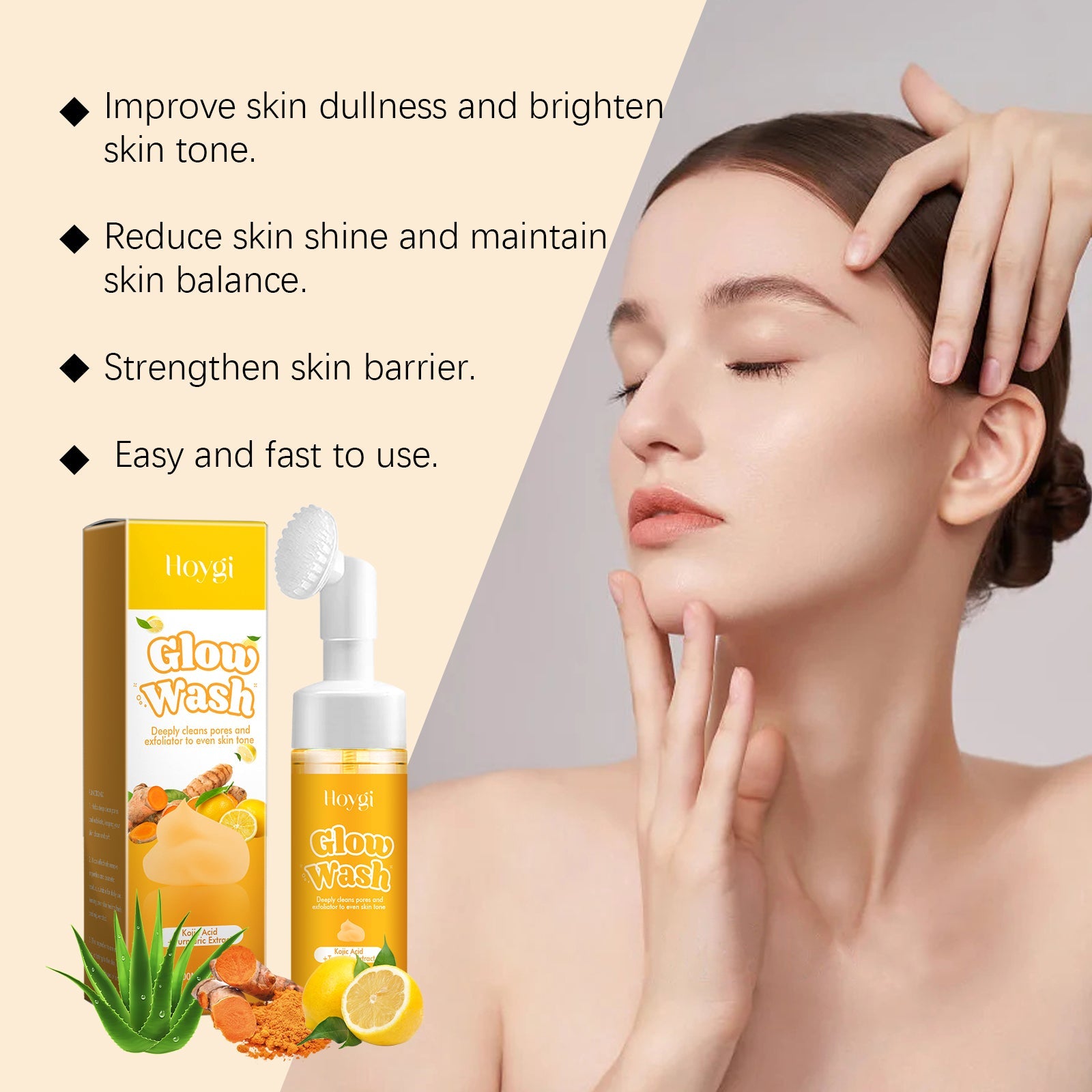 Turmeric Facial Cleanser Gently Cleanses Pores and Refreshes Skin
