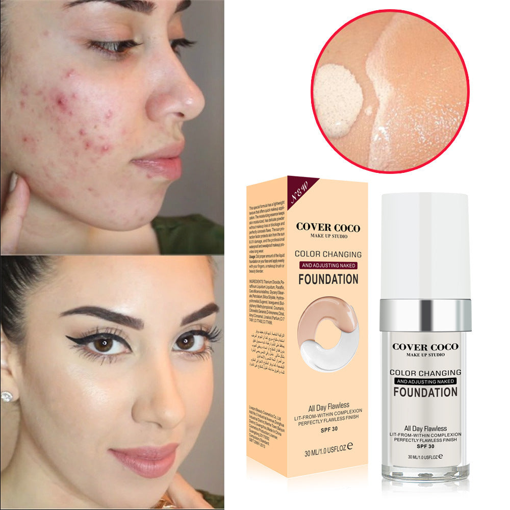 Color Changing Liquid Foundation Brightening BB Cream Concealer Makeup