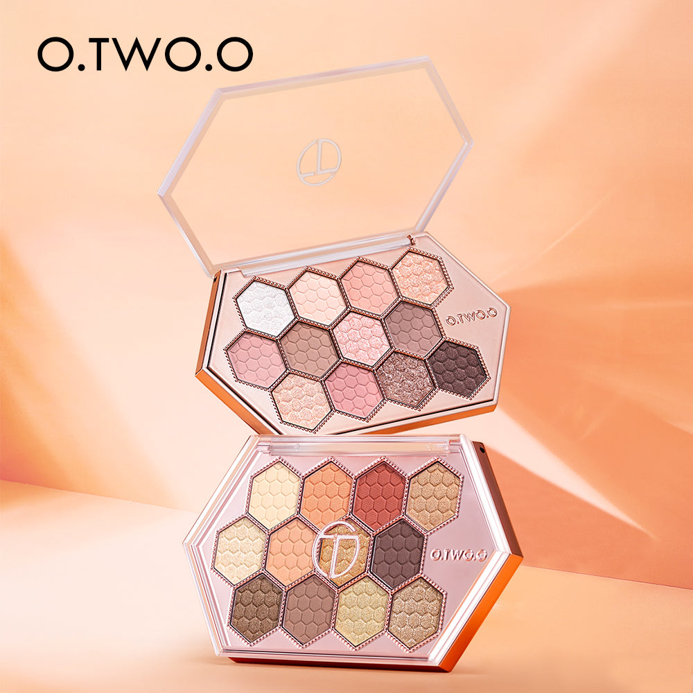 12-Color Eyeshadow Palette with Natural Shimmer Shades