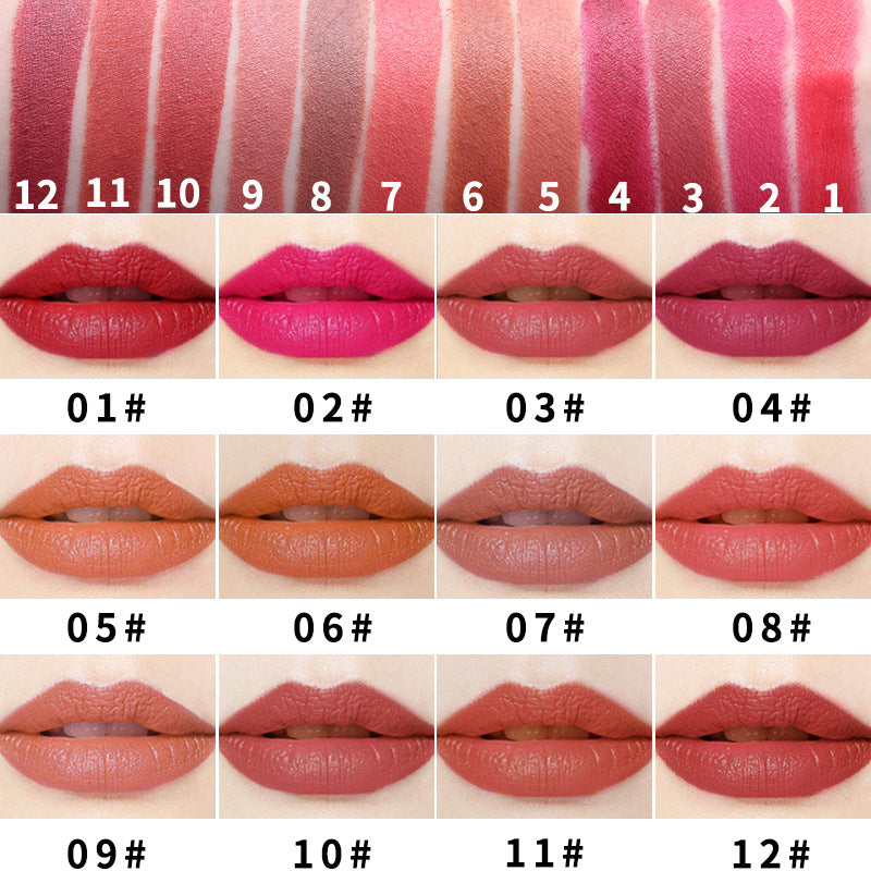 Portable Matte Lipstick Smooth Long-Lasting Moisturizing Lip Color