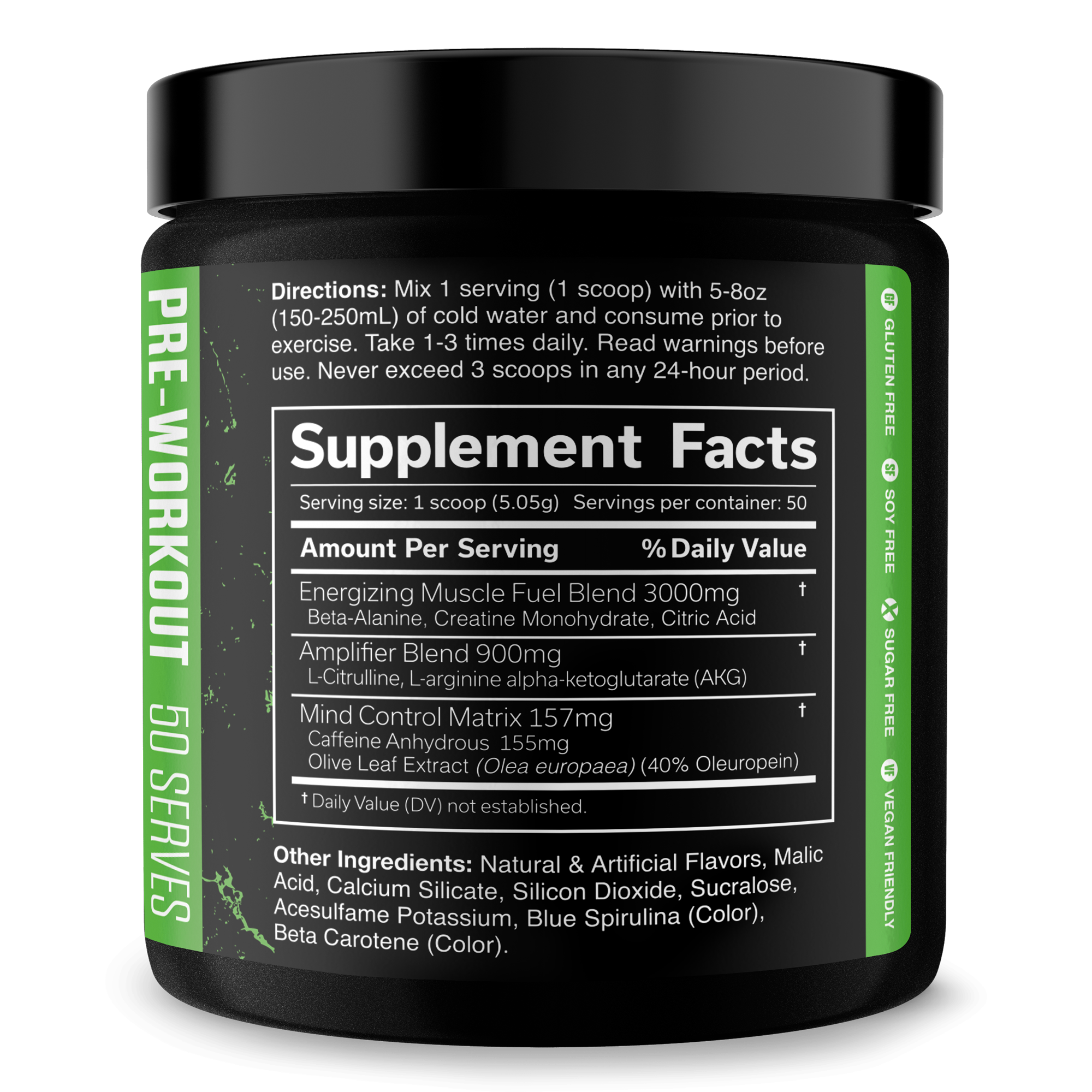 Pre-Workout Energy Focus Performance Supplement