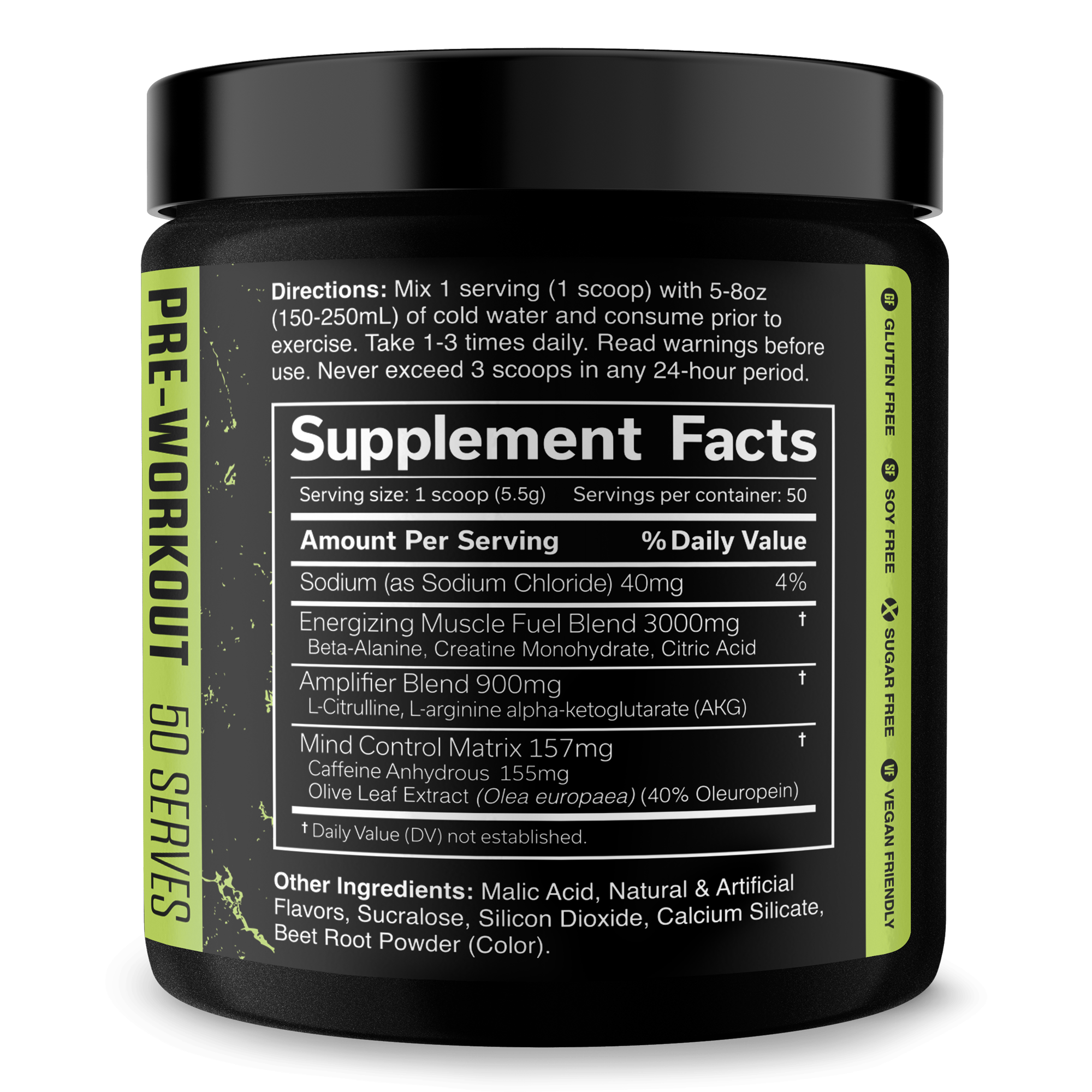 Pre-Workout Energy Focus Performance Supplement