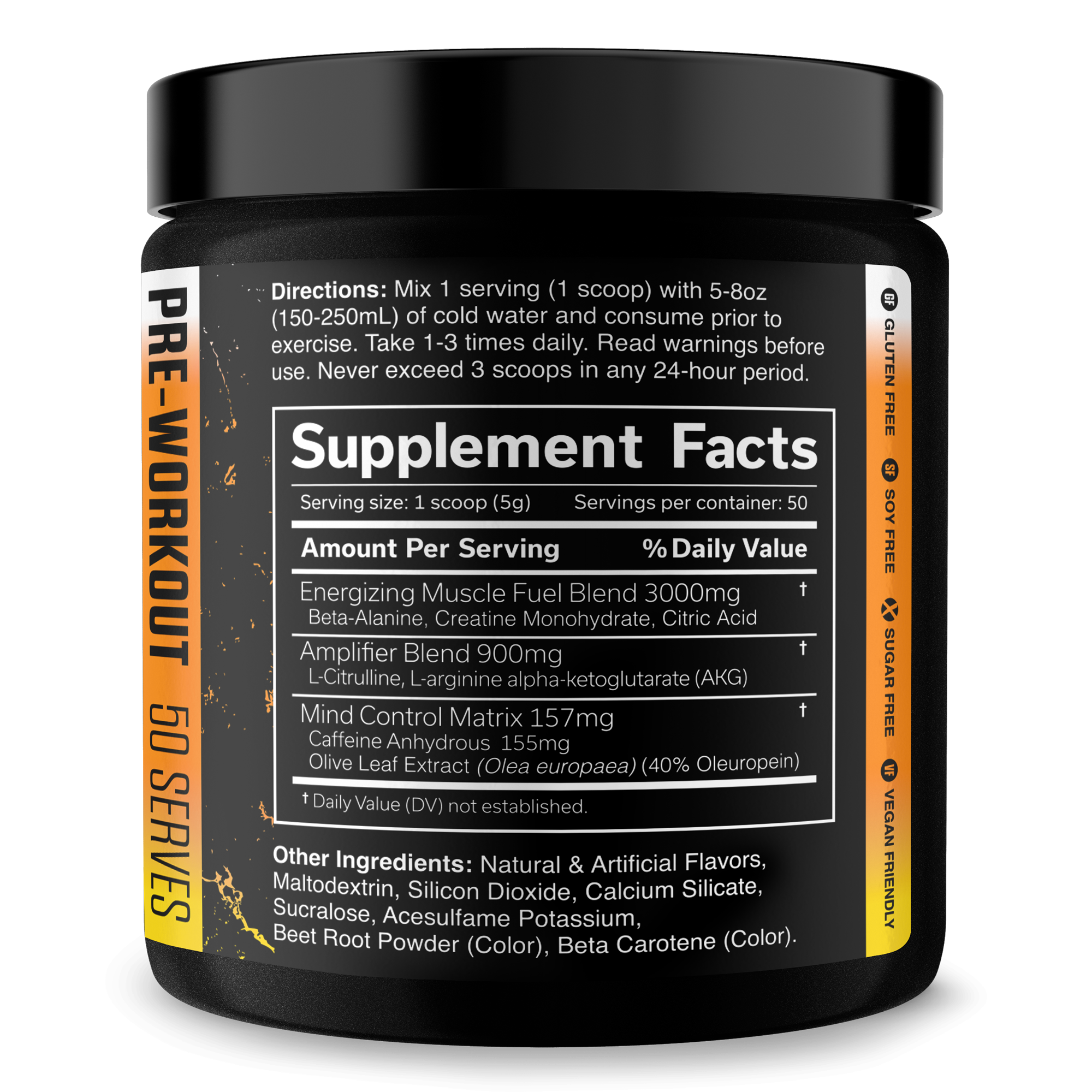 Pre-Workout Energy Focus Performance Supplement