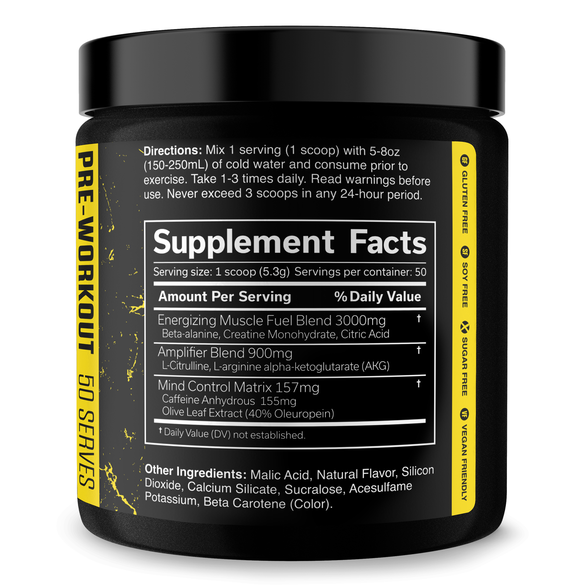 Pre-Workout Energy Focus Performance Supplement
