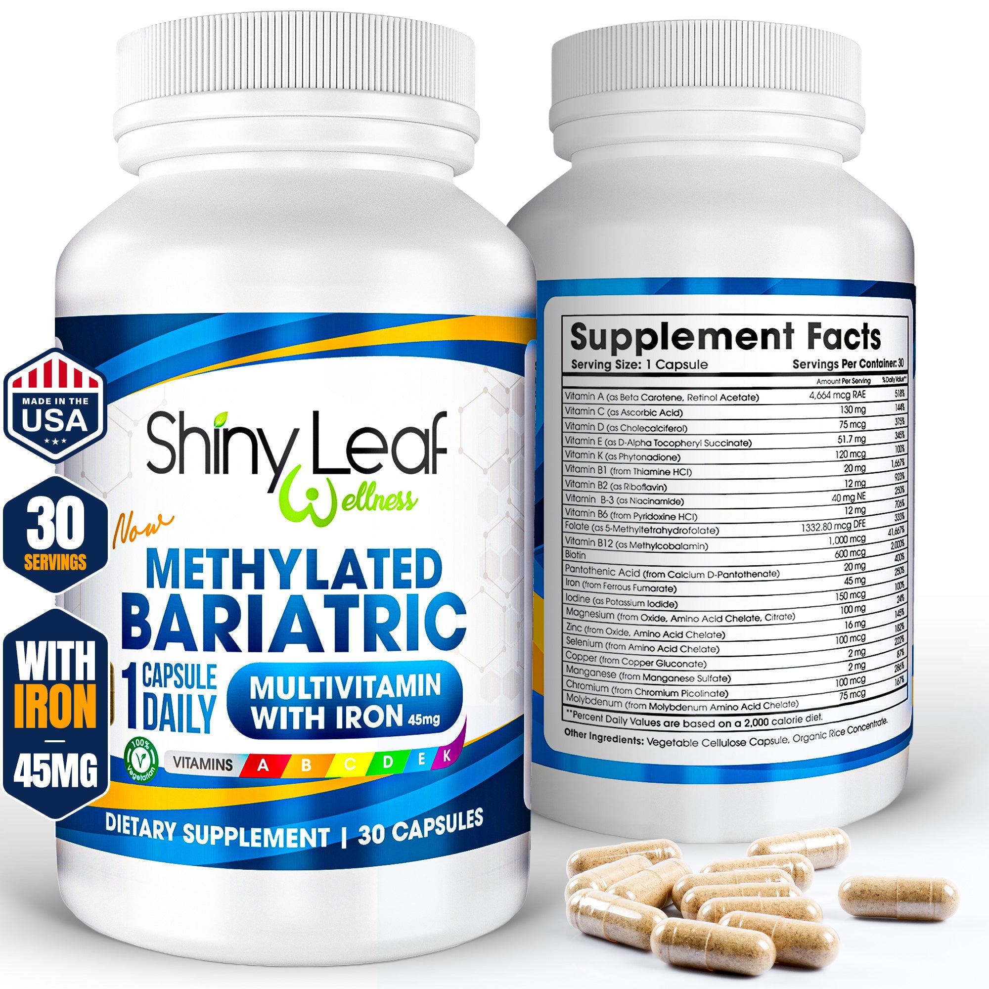 Methylated Bariatric Multivitamins with Iron One Daily Capsule