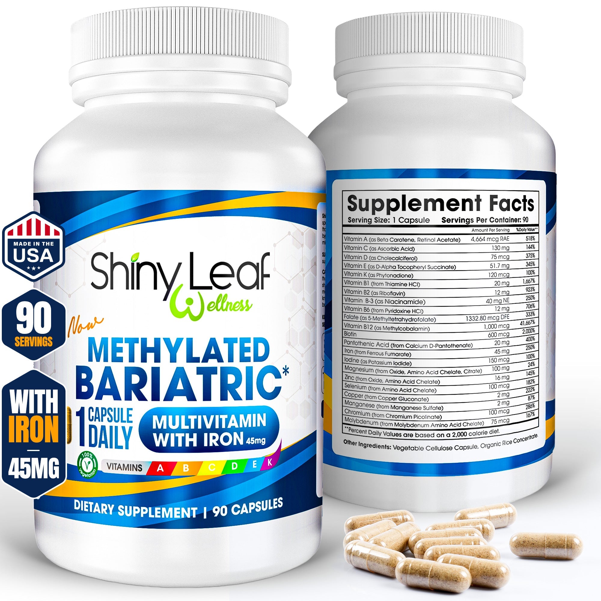 Methylated Bariatric Multivitamins with Iron One Daily Capsule