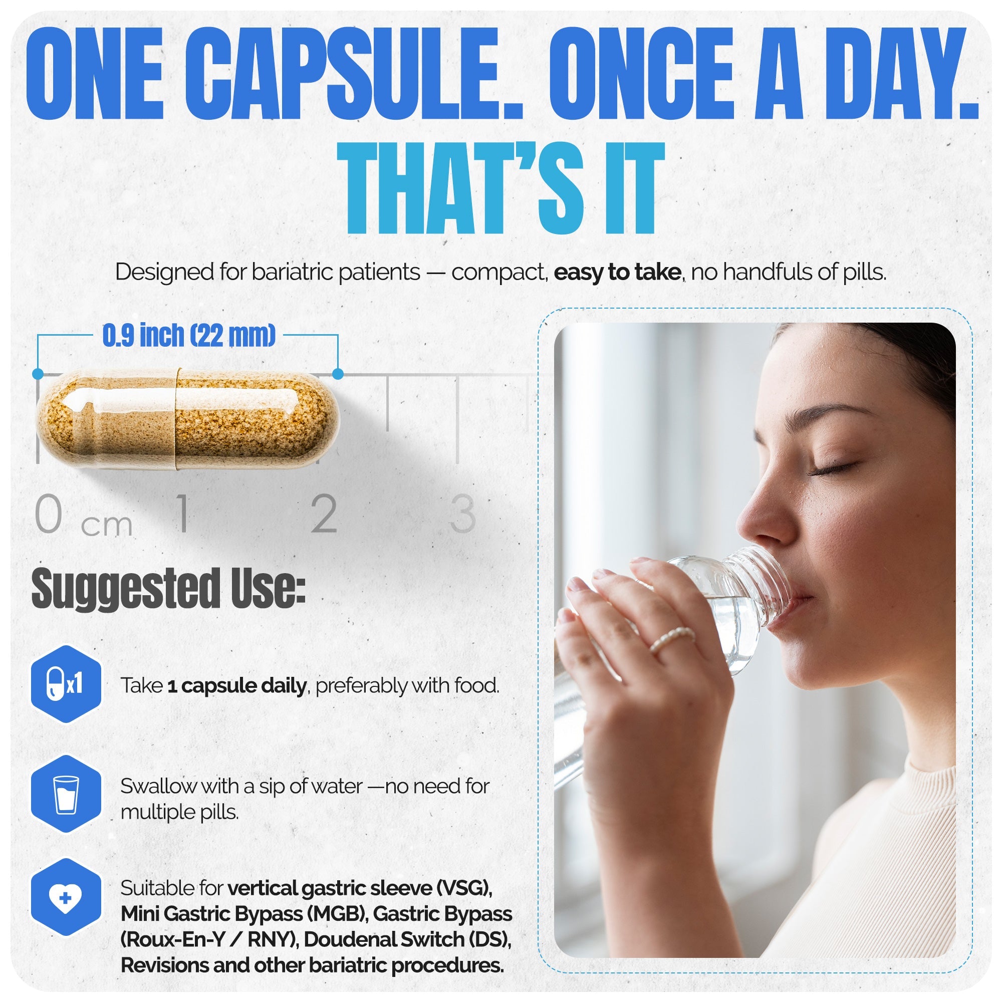 Methylated Bariatric Multivitamins with Iron One Daily Capsule