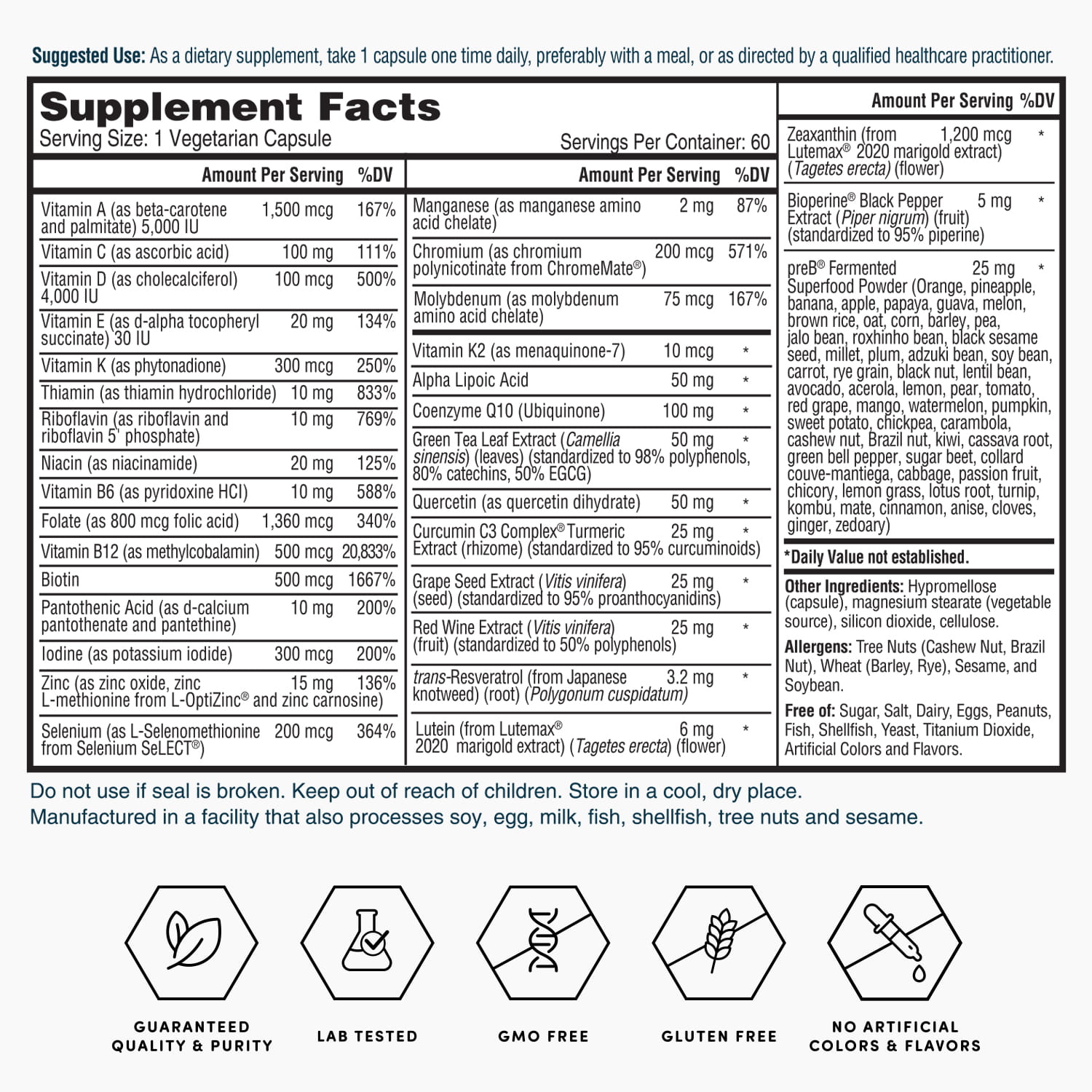 Gold One Daily Multivitamin Supplement Capsules