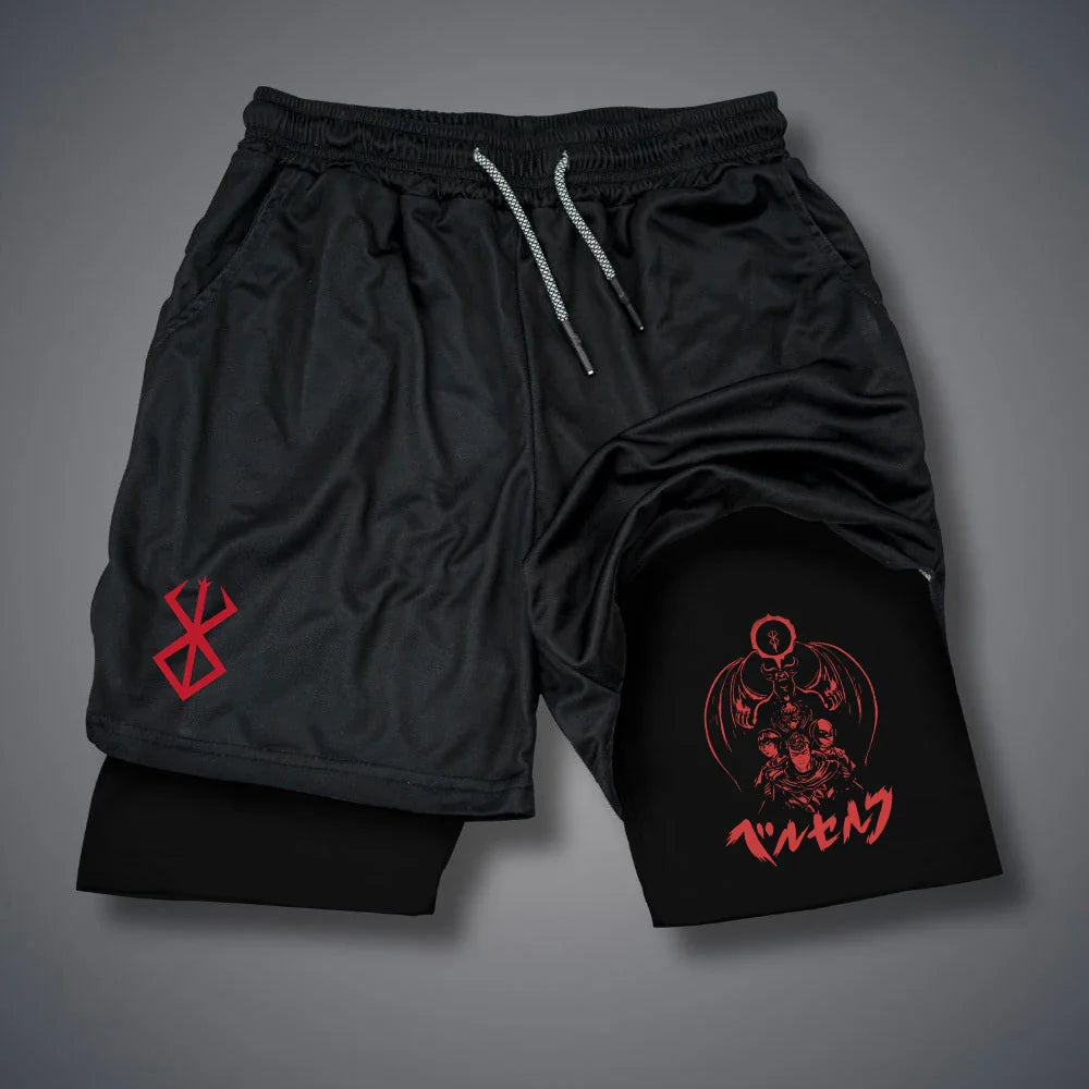 Men's 2-in-1 Compression Running Shorts with Phone Pockets