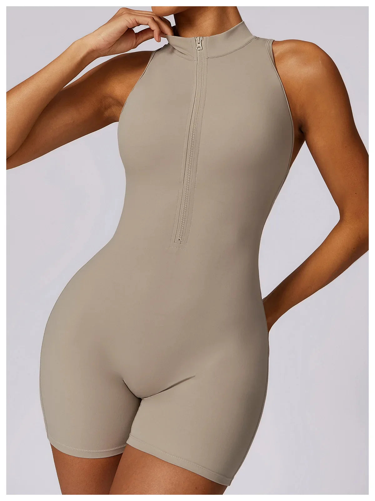 Women's Sleeveless Slim Activewear Jumpsuit for Fitness Wear