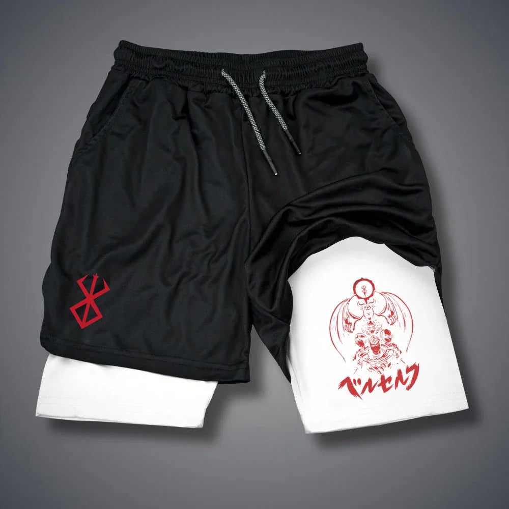 Men's 2-in-1 Compression Running Shorts with Phone Pockets