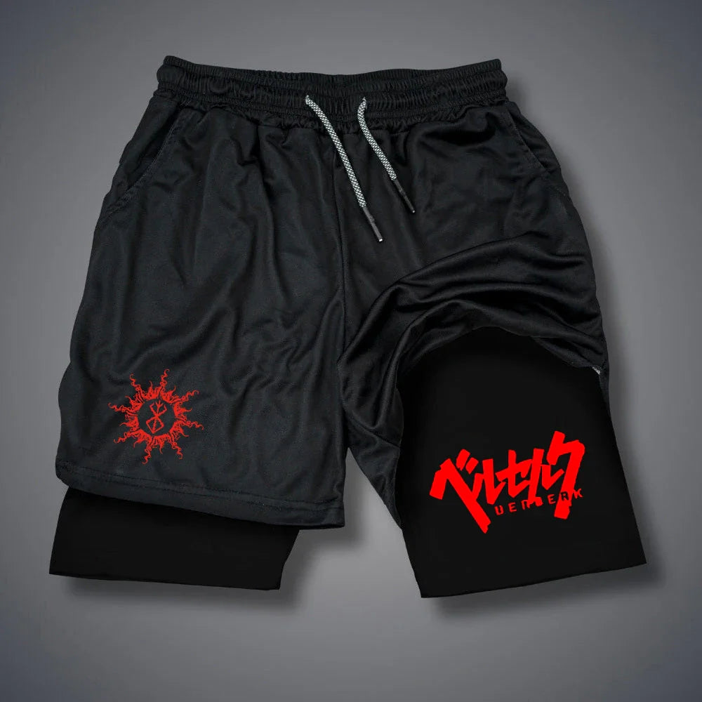 Men's 2-in-1 Compression Running Shorts with Phone Pockets