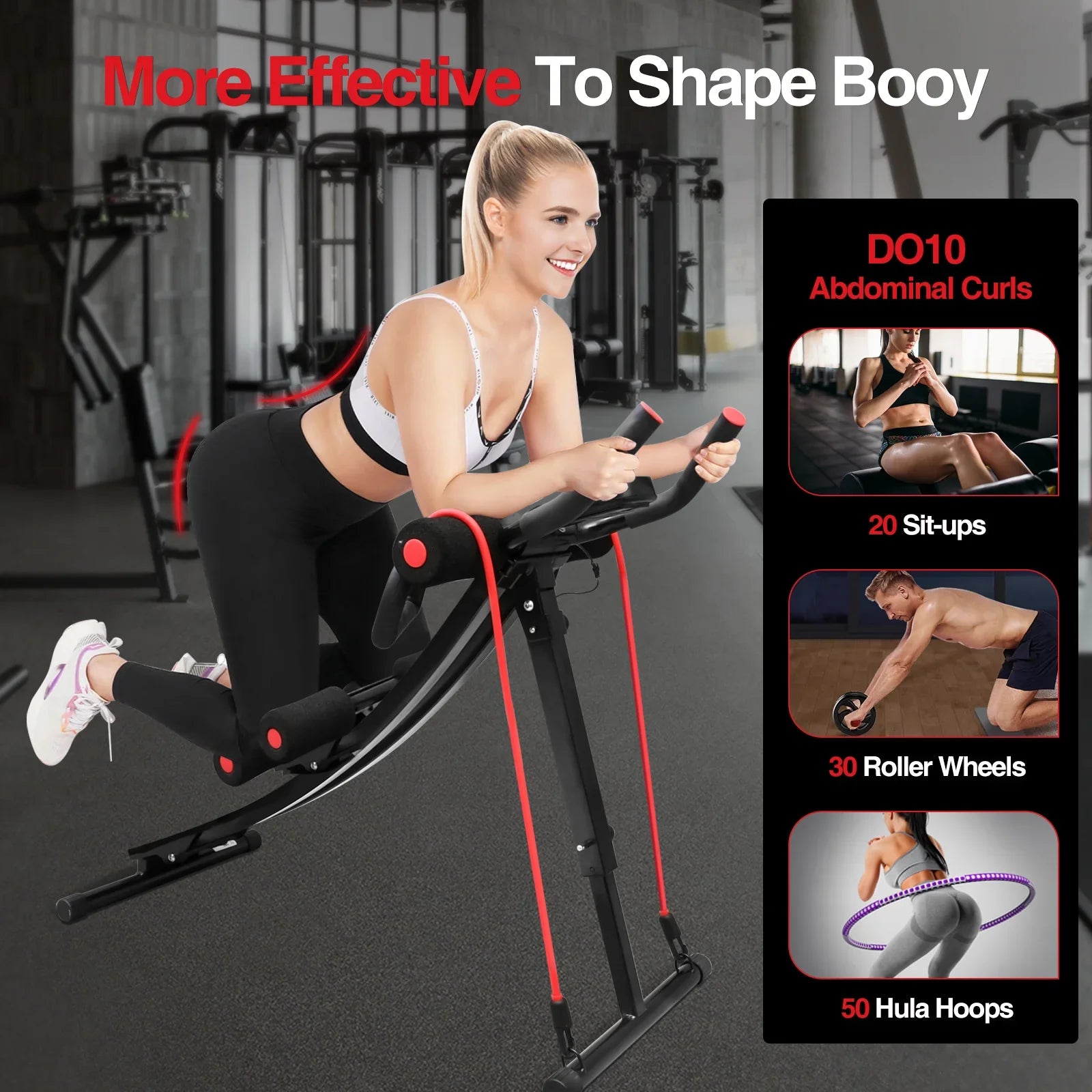 Foldable Ab Machine Core Workout Trainer LCD