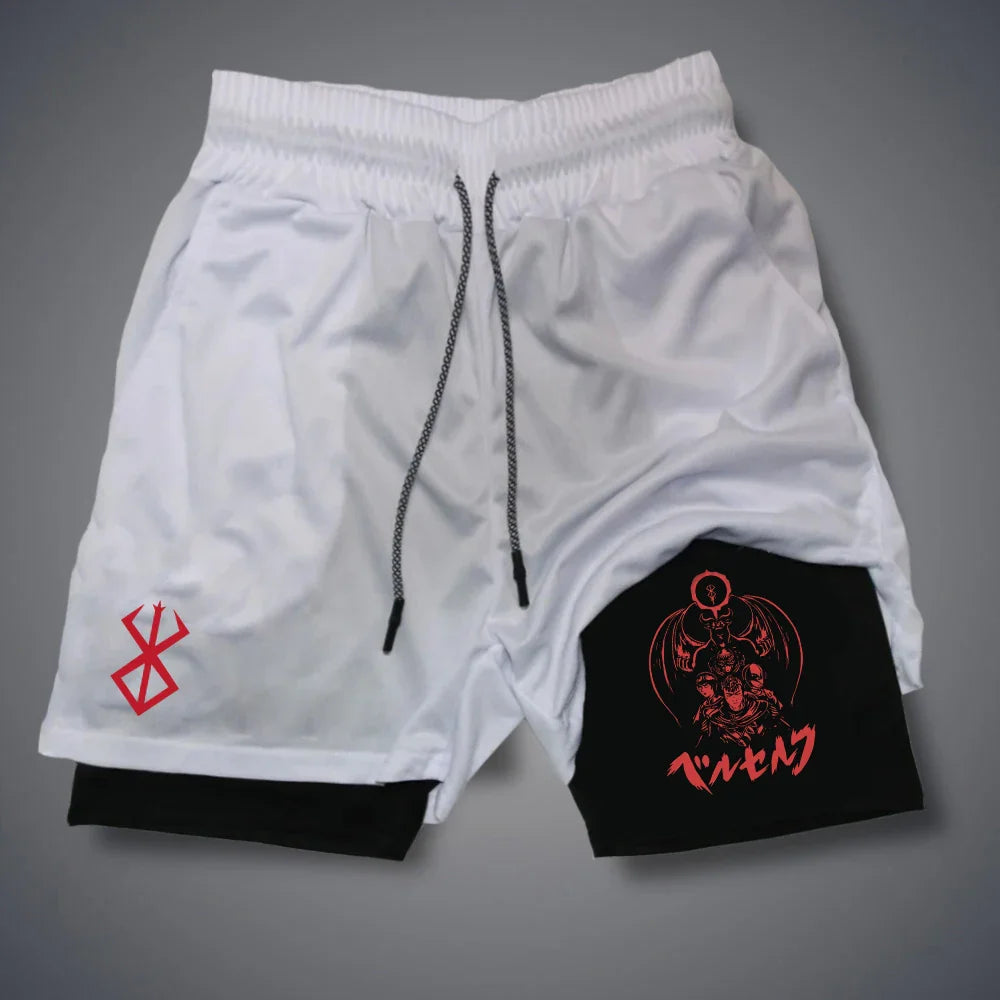 Men's 2-in-1 Compression Running Shorts with Phone Pockets