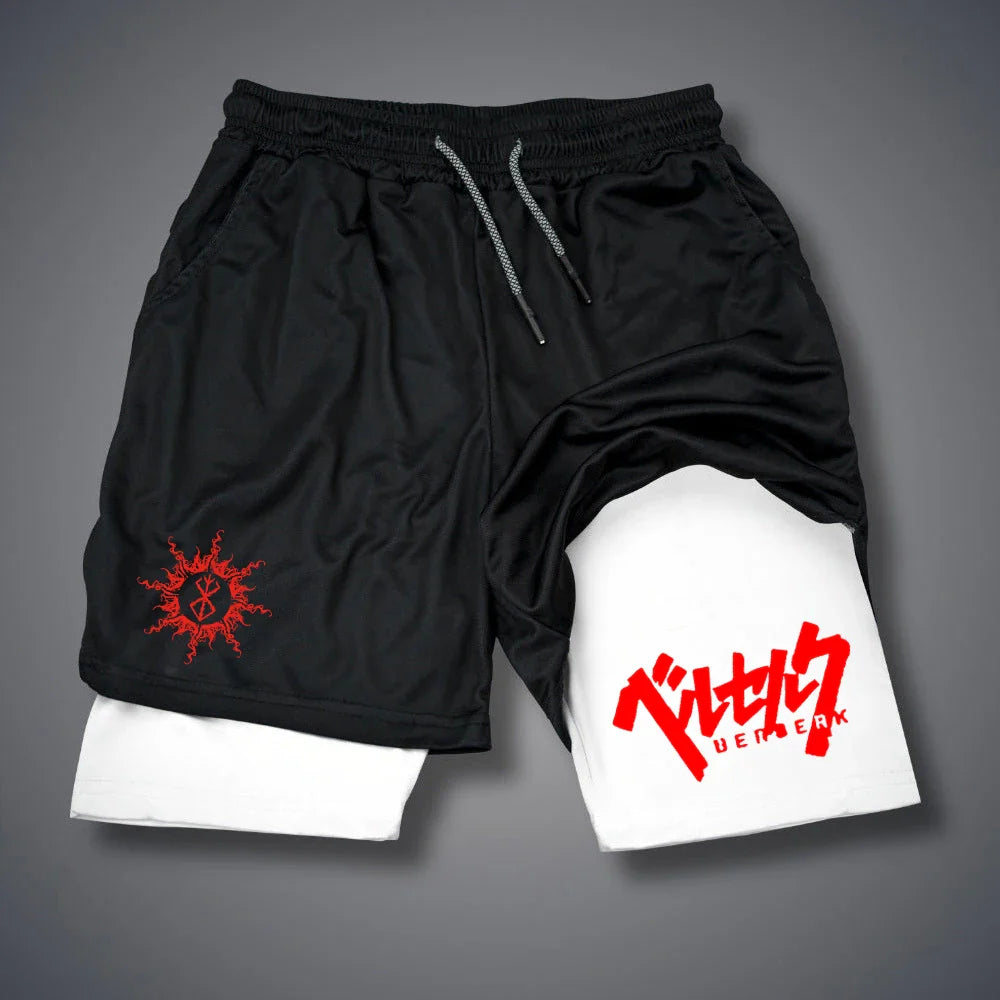 Men's 2-in-1 Compression Running Shorts with Phone Pockets
