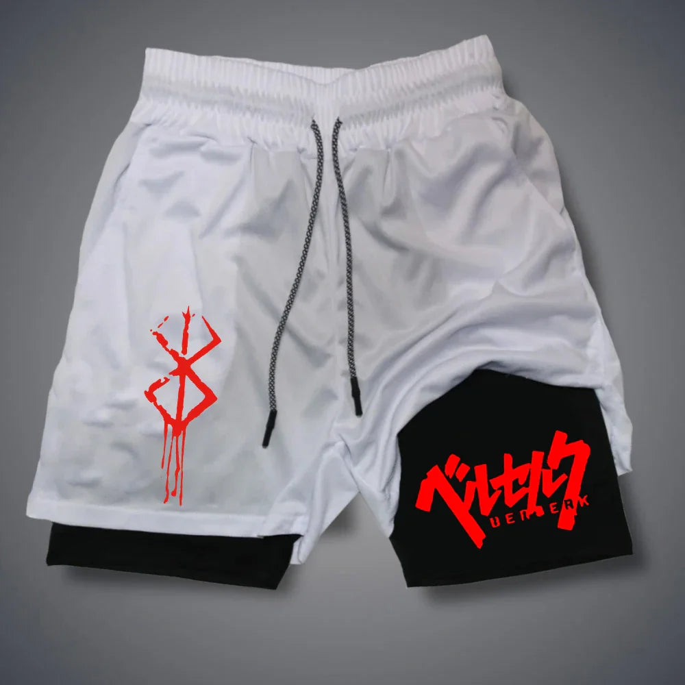 Men's 2-in-1 Compression Running Shorts with Phone Pockets