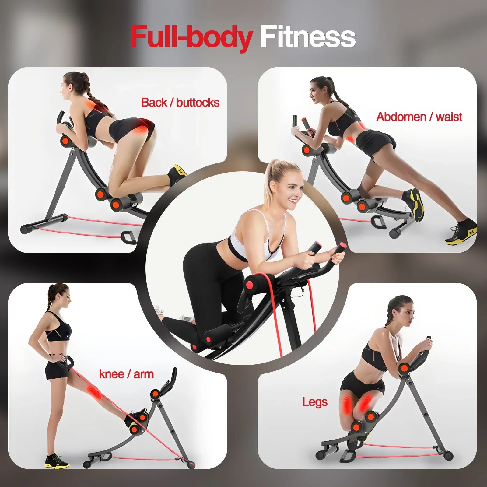 Foldable Ab Machine Core Workout Trainer LCD