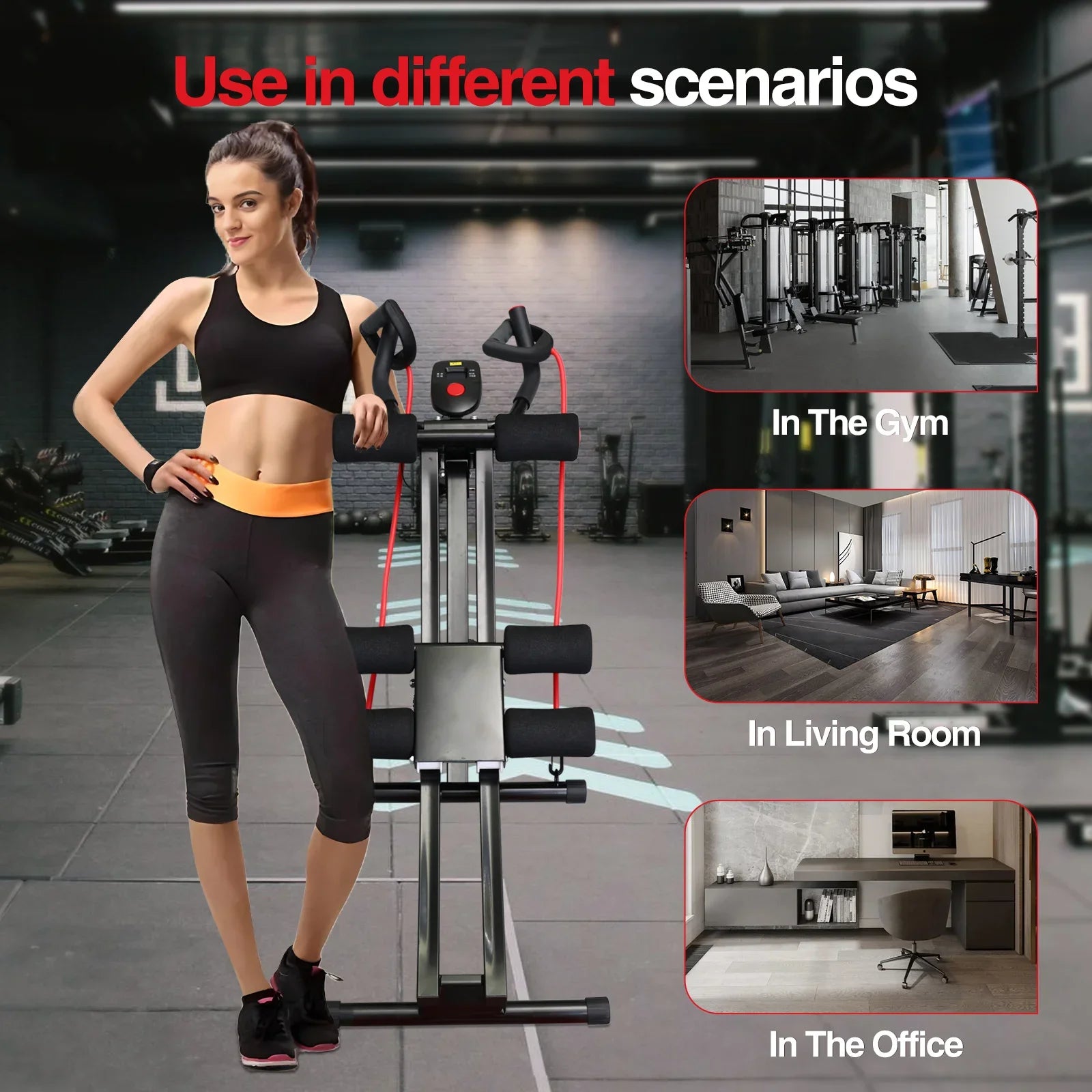 Foldable Ab Machine Core Workout Trainer LCD
