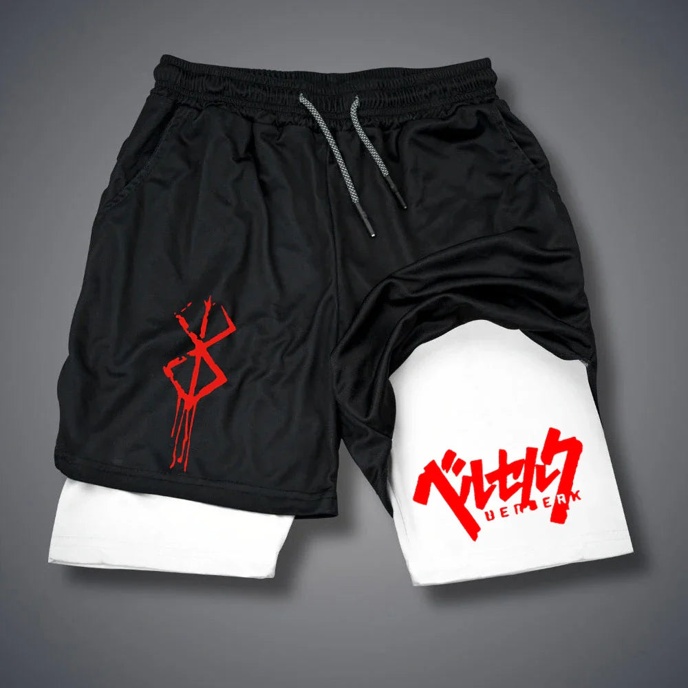 Men's 2-in-1 Compression Running Shorts with Phone Pockets