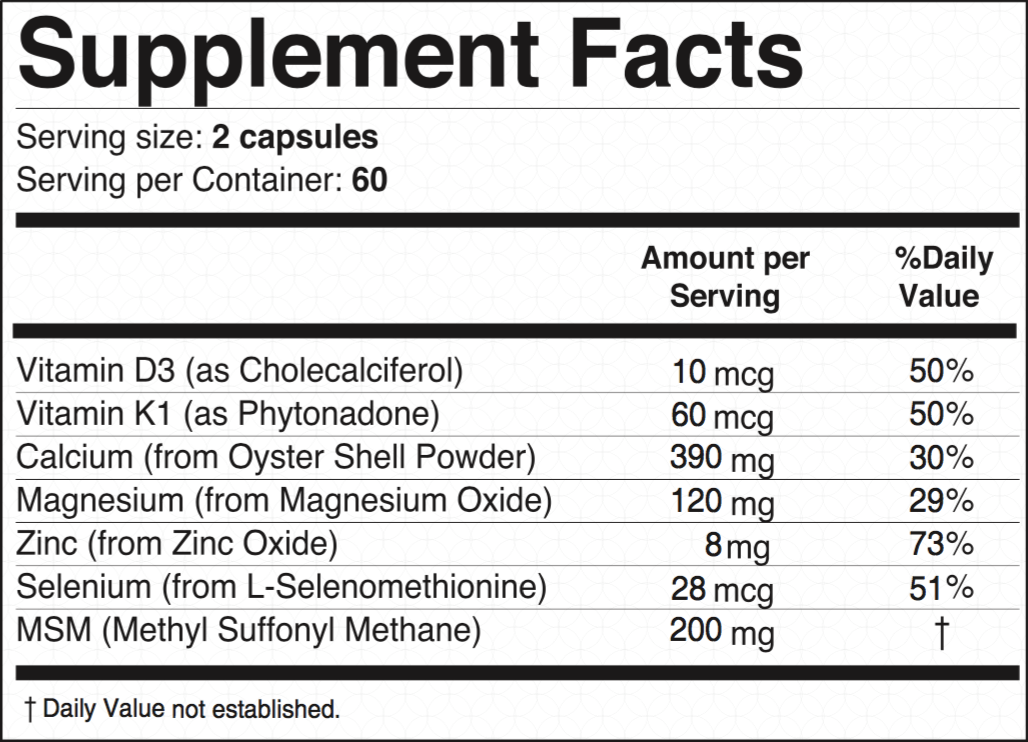 BonStrong Nano Calcium Magnesium & MSM Supplements