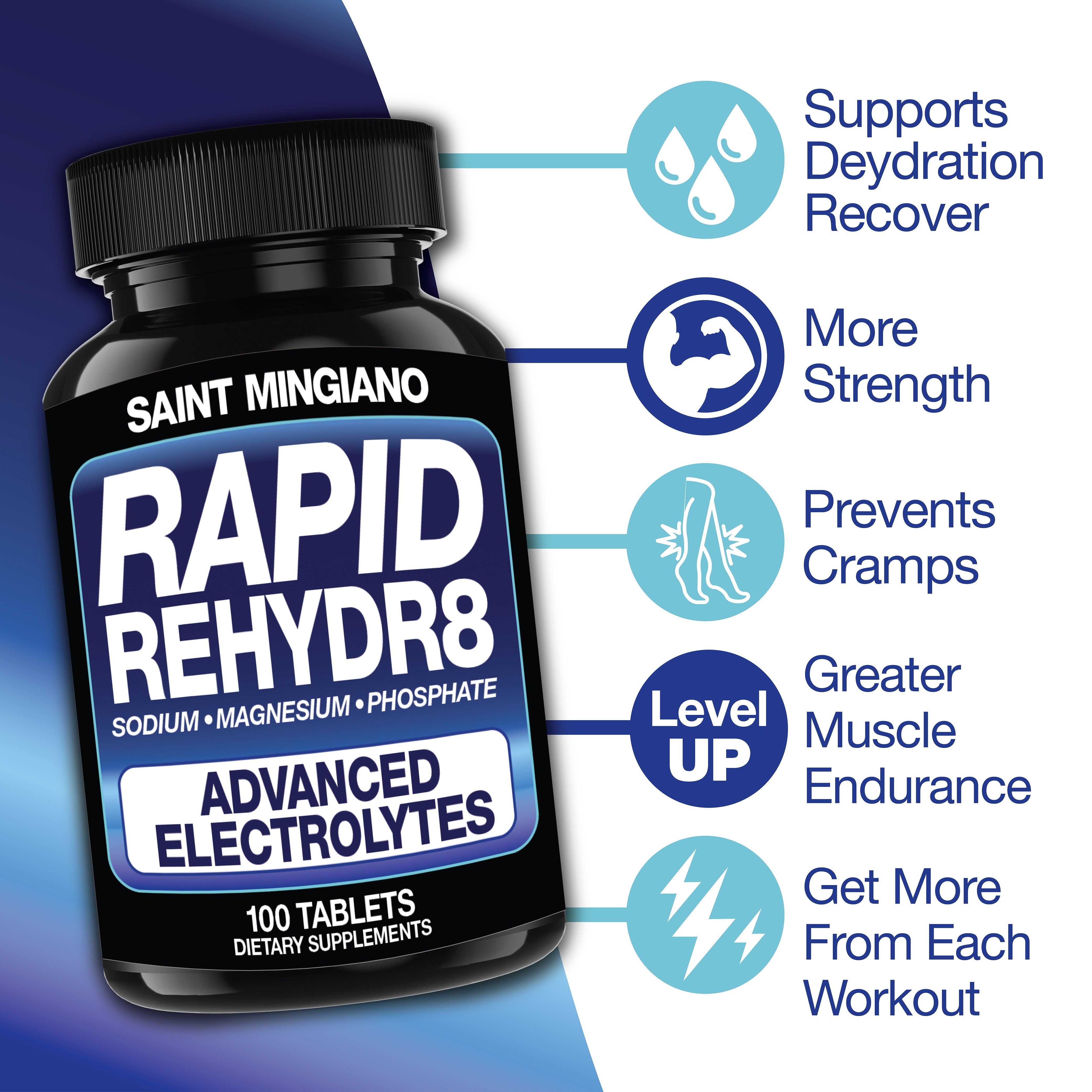 Rapid Rehydr8 Electrolyte Capsules for Muscle Recovery Support