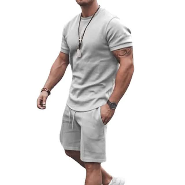Men's Casual Activewear Running T-Shirt and Shorts Set