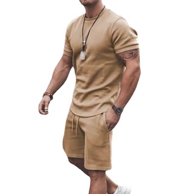 Men's Casual Activewear Running T-Shirt and Shorts Set