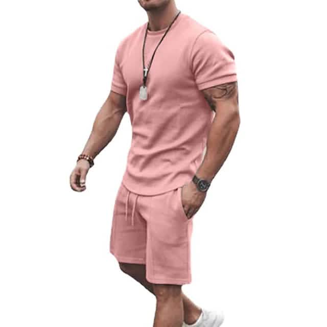 Men's Casual Activewear Running T-Shirt and Shorts Set