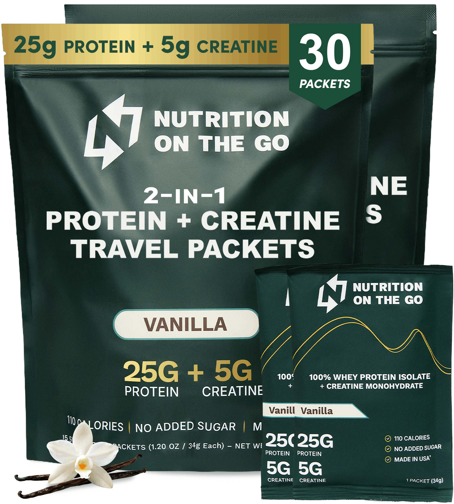 Whey Protein Isolate with Creatine Single Serve Packets